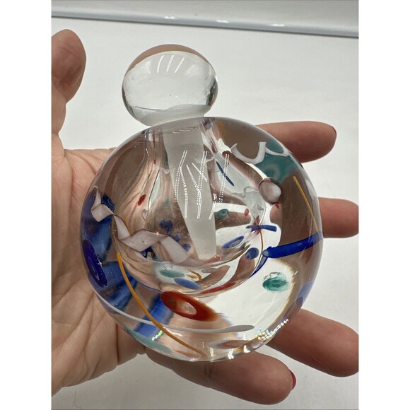 Unique Contemporary Abstract Art Glass Perfume Bottle, Hand-Made, Signed, 1996 - Picture 2 of 7